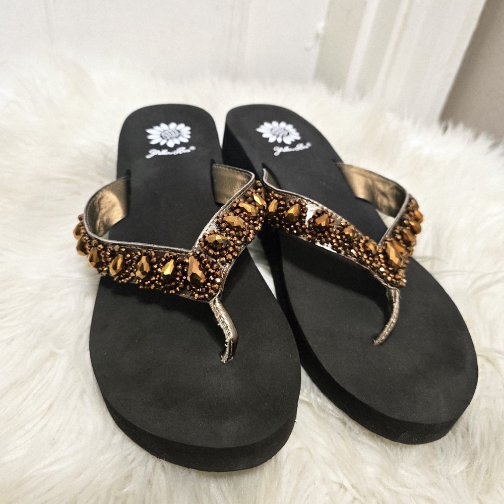 Yellow Box Steffie Flip Flop Sandals Women’s Size 9 - Picture 4 of 6